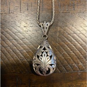 Brighton silver plated necklace with Art Nouveau style charm.